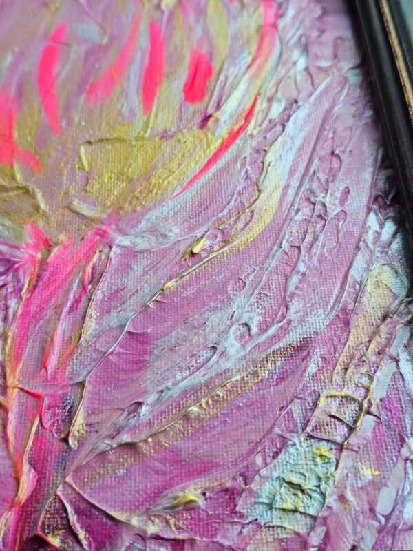 Local Artist Pink Flower Framed 8x10 Original Framed Painting Orlando