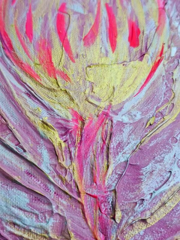 Local Artist Pink Flower Framed 8x10 Original Framed Painting Orlando