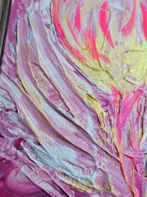 Local Artist Pink Flower Framed 8x10 Original Framed Painting Orlando