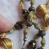 p1-225.jpg Vintage 1960s Mid Century Textured Gold Tone Ribbed & Faceted Bead Necklace