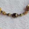 p1-226.jpg Vintage 1960s Mid Century Textured Gold Tone Ribbed & Faceted Bead Necklace