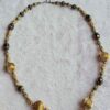 p1-227.jpg Vintage 1960s Mid Century Textured Gold Tone Ribbed & Faceted Bead Necklace