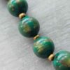 Murano Style Glass Necklace - Vintage Green Bead Gold Aventurine like MCM