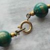 Murano Style Glass Necklace - Vintage Green Bead Gold Aventurine like MCM