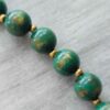 Murano Style Glass Necklace - Vintage Green Bead Gold Aventurine like MCM