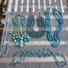 5 - Vintage Blue Beaded Necklace Collection W Germany Japan Signed. lot