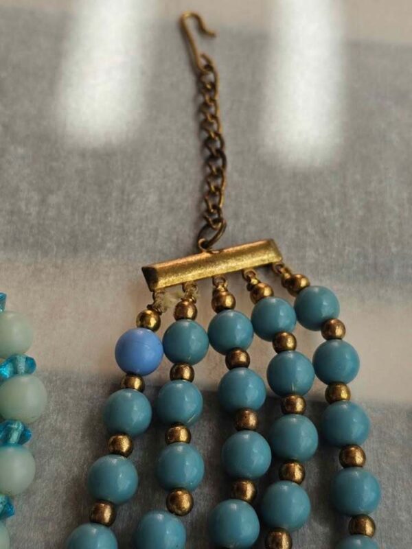 5 - Vintage Blue Beaded Necklace Collection W Germany Japan Signed. lot