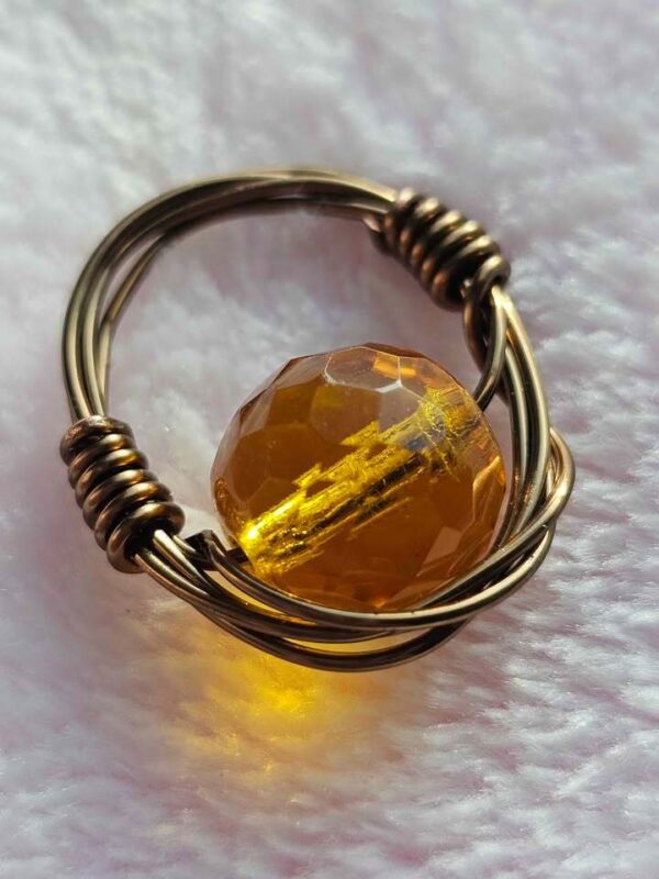 Handmade Wire Wrapped Vintage citrine Crystal Pendant Necklace