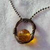 Handmade Wire Wrapped Vintage citrine Crystal Pendant Necklace