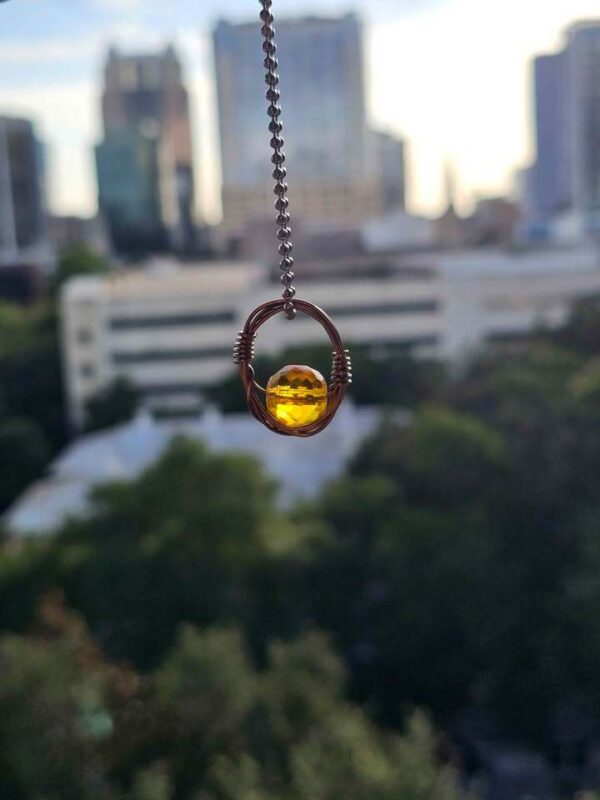 Handmade Wire Wrapped Vintage citrine Crystal Pendant Necklace