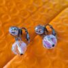 Vintage Aurora Borealis Crystal Clip-On Earrings