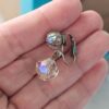 Vintage Aurora Borealis Crystal Clip-On Earrings