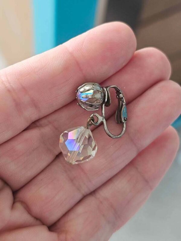 Vintage Aurora Borealis Crystal Clip-On Earrings