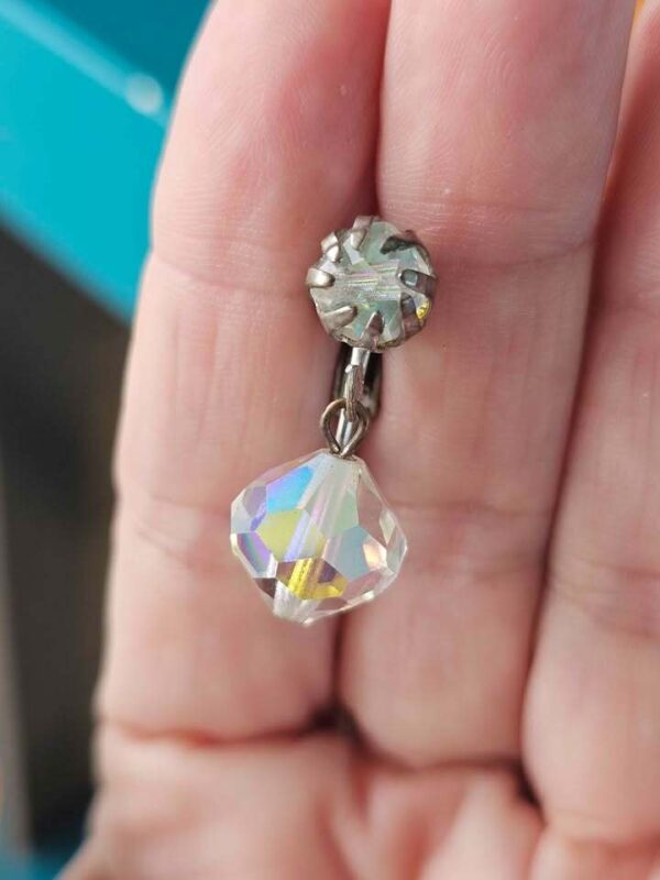 Vintage Aurora Borealis Crystal Clip-On Earrings