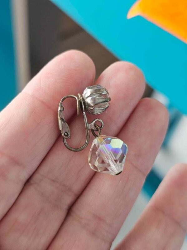 Vintage Aurora Borealis Crystal Clip-On Earrings