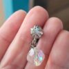 Vintage Aurora Borealis Crystal Clip-On Earrings