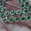 Vintage Green Rhinestone Silver-Tone Brooch