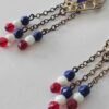 Vintage Red White and Blue Clip-On Dangle Earrings