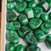 Mid-Century Faux Malachite Plastic Craft Beads