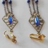 Vintage Red White and Blue Clip-On Dangle Earrings
