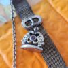 Antique Metal Mesh Watch Fob with Engraved Seal Charm