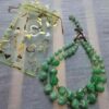 p1-33.jpg Vintage Double Strand Green Marbled Bead Necklace