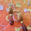 Vintage Jasper and Amber Glass Teardrop Earrings