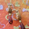 Vintage Jasper and Amber Glass Teardrop Earrings