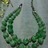 p1-35.jpg Vintage Double Strand Green Marbled Bead Necklace