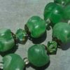 p1-39.jpg Vintage Double Strand Green Marbled Bead Necklace