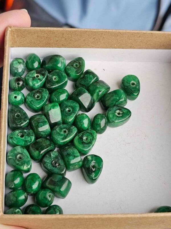 Mid-Century Faux Malachite Plastic Craft Beads