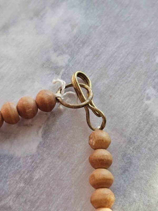 Natural Wood and Bodhi Seed Beaded Necklace