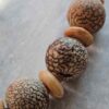 Natural Wood and Bodhi Seed Beaded Necklace