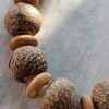 Natural Wood and Bodhi Seed Beaded Necklace