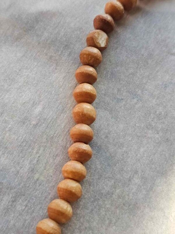Natural Wood and Bodhi Seed Beaded Necklace