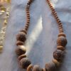 Natural Wood and Bodhi Seed Beaded Necklace
