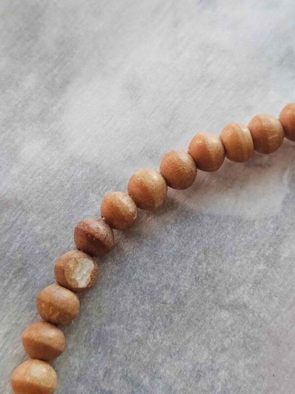 Natural Wood and Bodhi Seed Beaded Necklace