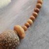 Natural Wood and Bodhi Seed Beaded Necklace