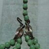 p1-41.jpg Vintage Double Strand Green Marbled Bead Necklace