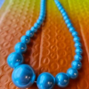 Vintage Blue and Green Beaded Necklace