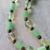p1-432.jpg Vintage 1970s Jade Green Beaded Long Necklace - Boho Mod Lucite