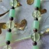 p1-433.jpg Vintage 1970s Jade Green Beaded Long Necklace - Boho Mod Lucite