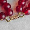 Vintage 1950s Double Strand Cherry Red Plastic Bead Necklace - Retro Boho Clasp