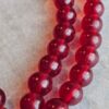 Vintage 1950s Double Strand Cherry Red Plastic Bead Necklace - Retro Boho Clasp
