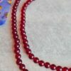 Vintage 1950s Double Strand Cherry Red Plastic Bead Necklace - Retro Boho Clasp