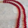 Vintage 1950s Double Strand Cherry Red Plastic Bead Necklace - Retro Boho Clasp