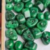 Mid-Century Faux Malachite Plastic Craft Beads