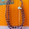 p1-59.jpg Vintage Smoky Amethyst Purple Faceted Glass Bead Necklace
