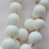 p1-594.jpg Vintage Triple Strand Milk Glass Bead Necklace unusual clasp