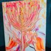 Local artist original abstract painting 8x10 pink orange some UV glow